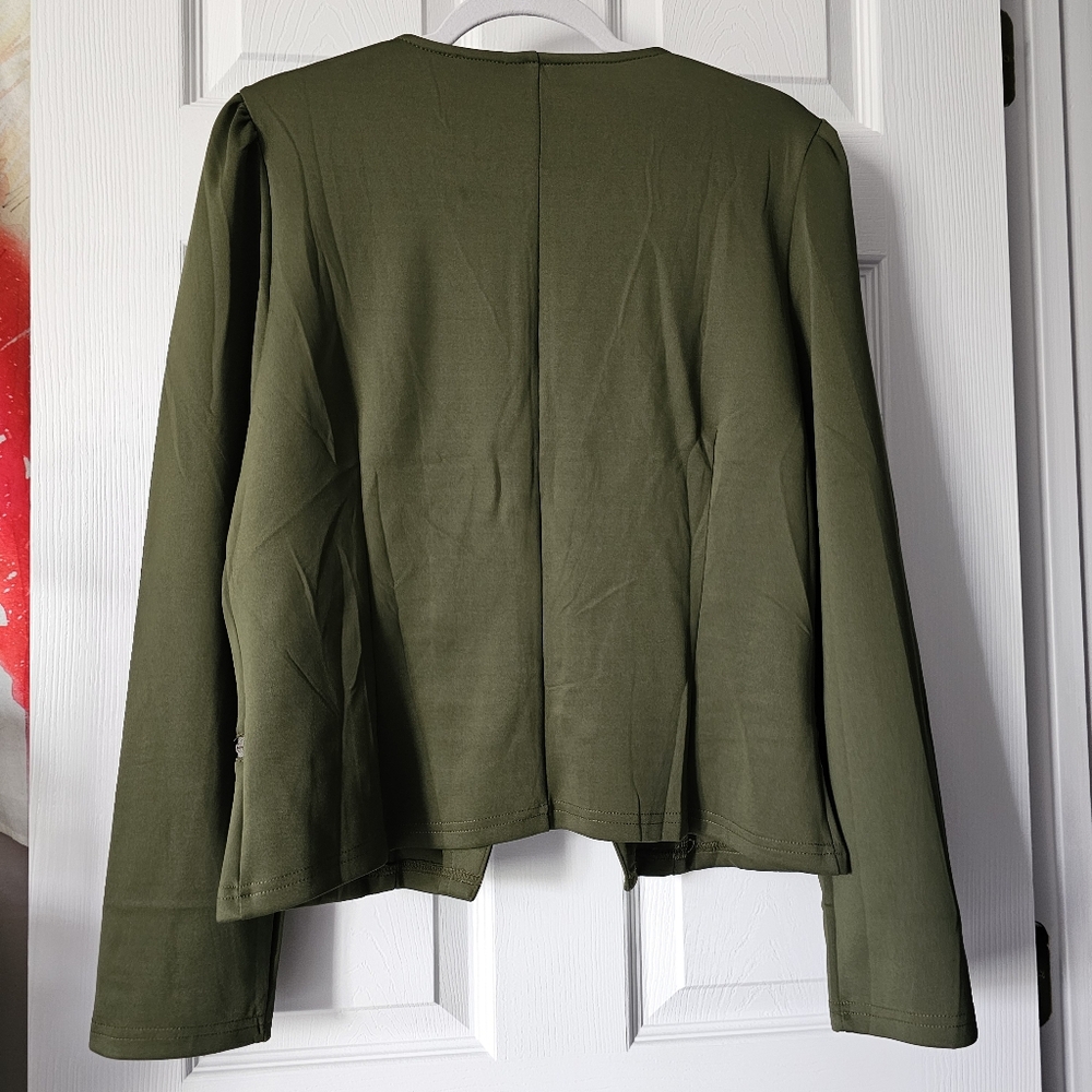 HP🎉 Zeagoo Zippered Front Cropped Blazer Jacket - Size XL - Picture 13 of 15